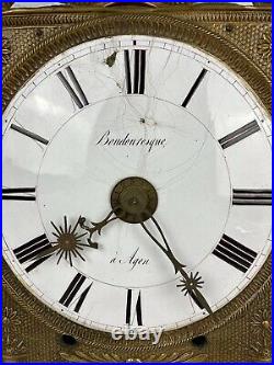 Horloge Mécanisme Comtoise Mouvement Mensuel XIX Balancier
