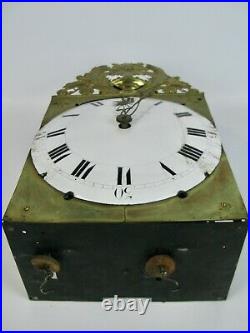 Horloge Mécanisme Comtoise Mouvement Mensuel XIX Echappement Arriere / Clock