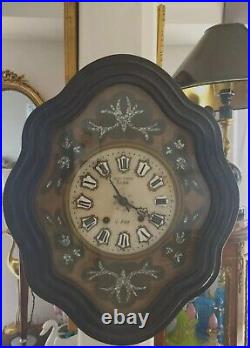 Horloge Oeil De Boeuf Cadran Albtre Et Incrustation De Nacre Napoléon III