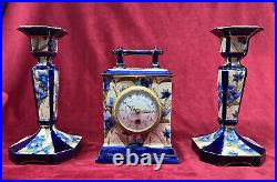 Horloge Pendule Art Nouveau Jugendstil Galle Saint Clement KG Luneville 19eme