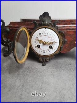Horloge Pendule + Cassolettes En Marbre Et Bronze Napoleon III