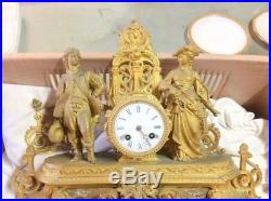 Horloge Pendule Chandeliers Candelabres Bronze Antique Clock