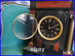 Horloge Pendule En Marbre A Colonnes Napoleon III N° 30