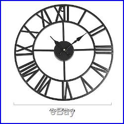 Horloge Pendule Murale en métal Style Vintage Diamètre 40 cm Noir