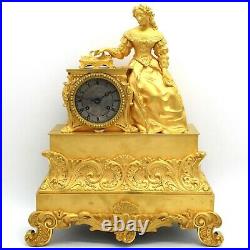 Horloge Pendule d'époque Charles X en Bronze doré du 19ème siècle