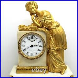 Horloge Pendule d'époque Louis Philippe en Bronze doré et marbre du 19ème siècle