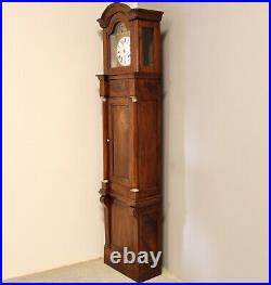 Horloge Pendule de parquet d'époque Empire en noyer 19ème siècle