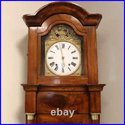 Horloge Pendule de parquet d'époque Empire en noyer 19ème siècle