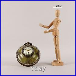 Horloge Vintage de Chambre 1860-1870 Bronze Strass Onyx