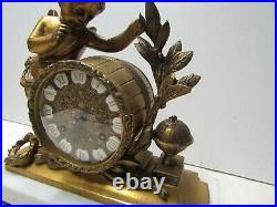 Horloge angelot bronze