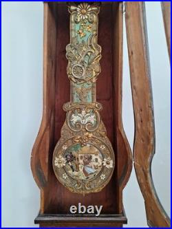 Horloge comtoise ancienne avec balancier animé, pendule de parquet
