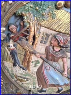 Horloge comtoise ancienne avec balancier animé, pendule de parquet