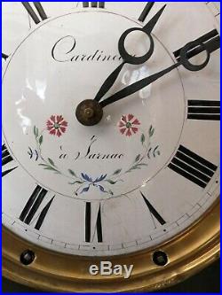 Horloge comtoise ancienne, mensuel, échappement à chevilles, UHR, clock, reloj