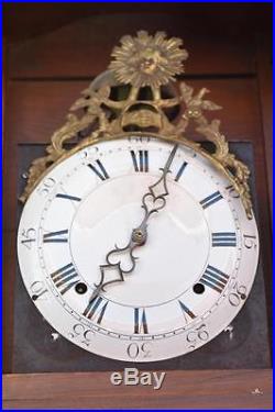 Horloge comtoise en noyer d'époque XVIIIème