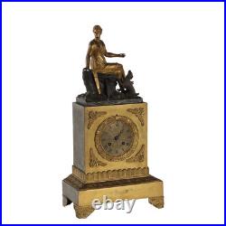 Horloge d'Appui Ancien Bronze Doré France XIXe Siècle Original