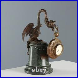 Horloge de Bureau Vintage Bronze Marbre Design des Années 20 Original Horloge de Bureau Vintage Bronze Marbre Design des Années 20 Original