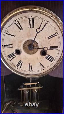 Horloge de Cheminée Junghans Gründerzeit À Balancier & Alarm Fonctionnelle Horloge de Cheminée Junghans Gründerzeit À Balancier & Alarm Fonctionnelle