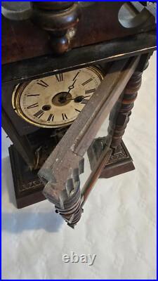 Horloge de Cheminée Junghans Gründerzeit À Balancier & Alarm Fonctionnelle Horloge de Cheminée Junghans Gründerzeit À Balancier & Alarm Fonctionnelle