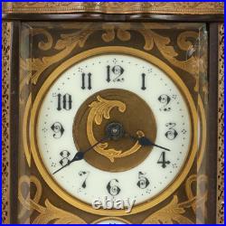 Horloge de Voyage Ancien Bronze Verre Europe XIXe Siècle Original