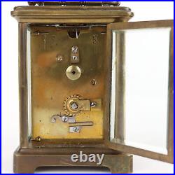 Horloge de Voyage Ancien Bronze Verre Europe XIXe Siècle Original