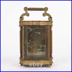 Horloge de Voyage Ancien Bronze Verre Europe XIXe Siècle Original