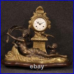 Horloge de bureau meuble objet style ancien en bronze doré salon français 900