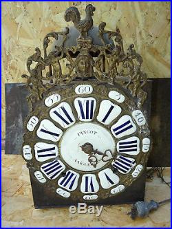 Horloge de parquet caisse chêne mécanisme poids balancier XVIIIé