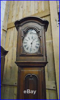 Horloge de parquet en noyer massif / Pendule sur pied /Horloge de style Louis XV