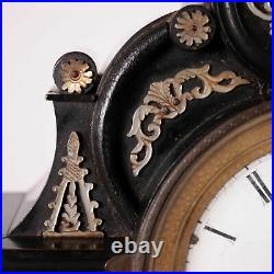 Horloge en Forme de Temple Bronze Doré Ébene France XIX Siècle \uD83C\uDDEB\uD83C\uDDF7