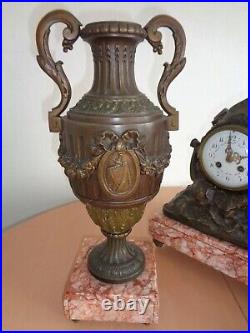 Horloge garniture de cheminée régule H 87 cm Jeanne D'arc Moreau Ruchot Legrand