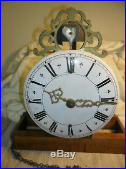 Horloge, lanterne XVIII éme avec automate Normande, pendule, mouvement, comtoise