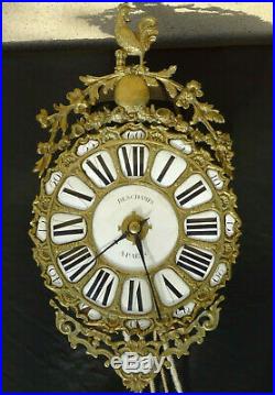 Horloge lanterne à cartouche XVIIIème, comtoise, mécanisme