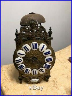 Horloge lanterne miniature comtoise chiffre bleu XVIIIe