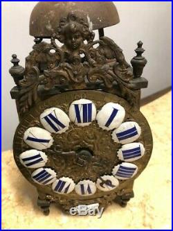 Horloge lanterne miniature comtoise chiffre bleu XVIIIe