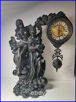 Horloge pendule art nouveau bronze déesse dieu grec céleste