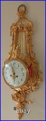 Horloge pendule bronze Cartel Carillon Comtoise Foret Noire 76 Cm