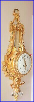 Horloge pendule bronze Cartel Carillon Comtoise Foret Noire 76 Cm