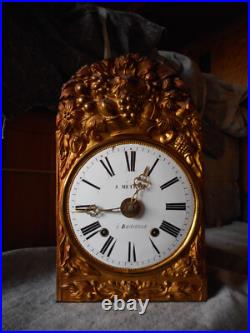 Horloge pendule comtoise ancienne XIXeme, avec mécanisme d'horlogerie tbe