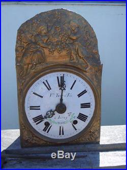 Horloge pendule comtoise mouvement mécanique balancier d'époque 19ème