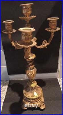 Horloge pendule en bronze doré 19e