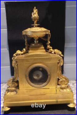 Horloge pendule en bronze doré 19e