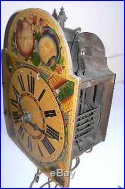 Horloge pendule forêt-noire schwarzwalduhr 3 CLOCHES datée 1815