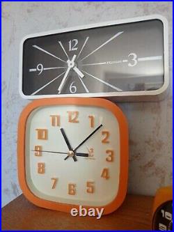 Horloge pendule réveil JAZ vintage lot jaz orange 60 70 Bodet ancien ancienne