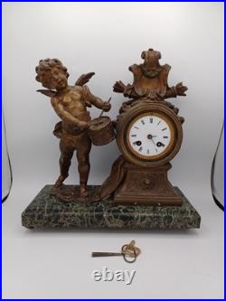 Horloge statue Par L. & F. Moreau Enfant du tambour Japy Frères Régule Horloge statue Par L. & F. Moreau Enfant du tambour Japy Frères Régule