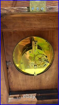 Horlogerie Pendule Murale Marqueterie Charles X Décor Romantique Hauteur 49 Cms