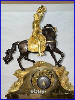 Ht 61, Pendule Bronze Historique Napoleon Capitulation D'ulm 1805