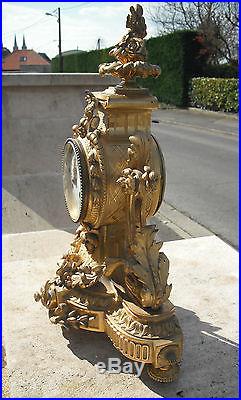 Importante Garniture Pendule Louis XVI XIXème Bronze doré F Duval Franjus Raison