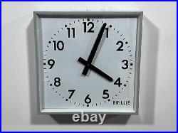 Importante Horloge pendule industrielle Brillé en métal Vintage An 50's 60's