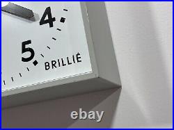 Importante Horloge pendule industrielle Brillé en métal Vintage An 50's 60's