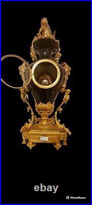 Imposante Garniture De Cheminée En Bronze Et Faience Napoléon III